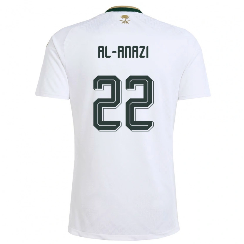 Danxen Mujer Camiseta Arabia Saudita Lama Al Anazi #22 Blanco Verde Oro 2ª Equipación 26-28 La Camisa México