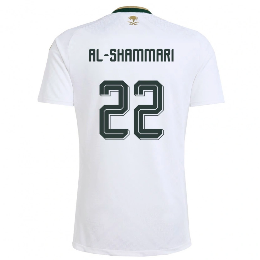 Danxen Mujer Camiseta Arabia Saudita Affas Al-Shammari #22 Blanco Verde Oro 2ª Equipación 26-28 La Camisa México