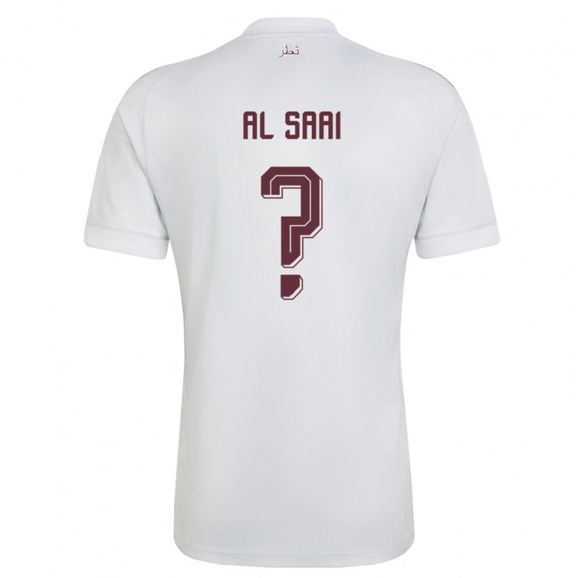 Danxen Mujer Camiseta Catar Abdallah Al Saai #0 Blanco Borgoña 2ª Equipación 26-28 La Camisa México