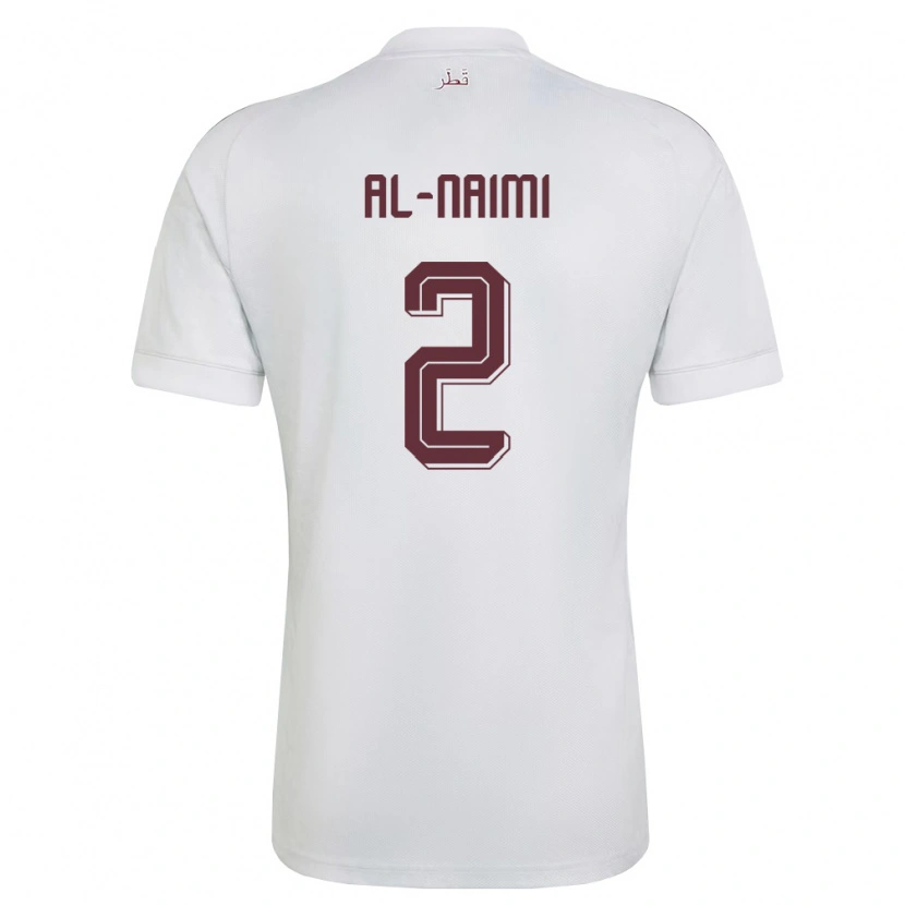 Danxen Mujer Camiseta Catar Amna Al Naimi #2 Blanco Borgoña 2ª Equipación 26-28 La Camisa México