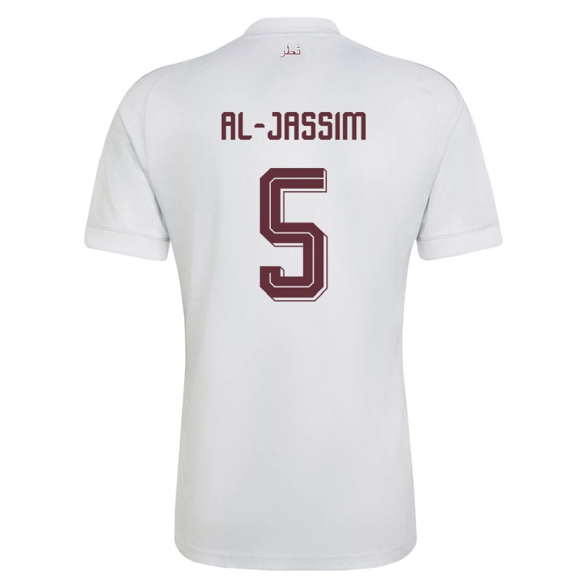 Danxen Mujer Camiseta Catar Dana Al Jassim #5 Blanco Borgoña 2ª Equipación 26-28 La Camisa México