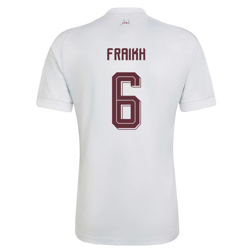 Danxen Mujer Camiseta Catar Adam Friakh #6 Blanco Borgoña 2ª Equipación 26-28 La Camisa México