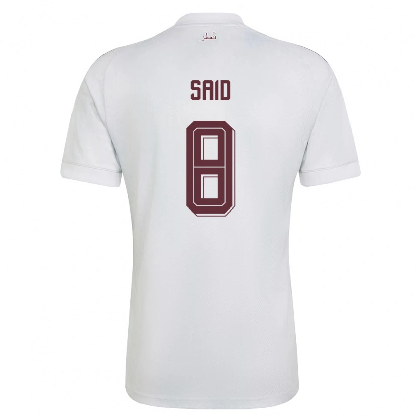 Danxen Mujer Camiseta Catar Fares Said #8 Blanco Borgoña 2ª Equipación 26-28 La Camisa México