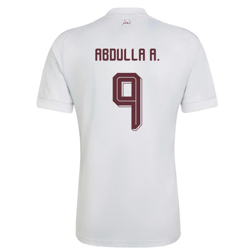Danxen Mujer Camiseta Catar Mohsain Abdulla A. #9 Blanco Borgoña 2ª Equipación 26-28 La Camisa México