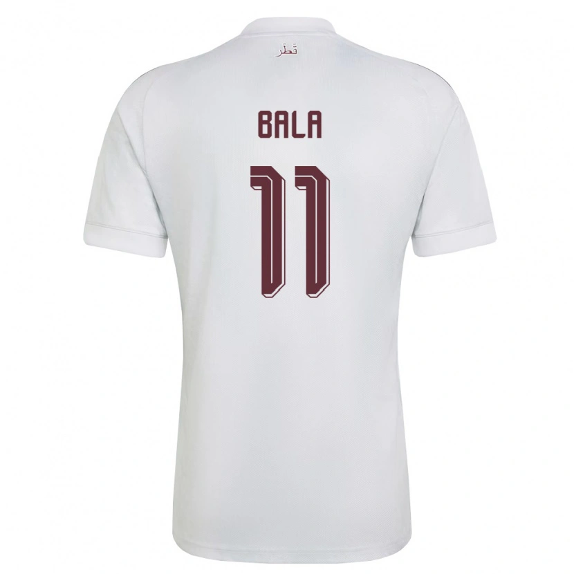 Danxen Mujer Camiseta Catar Younis Bala #11 Blanco Borgoña 2ª Equipación 26-28 La Camisa México