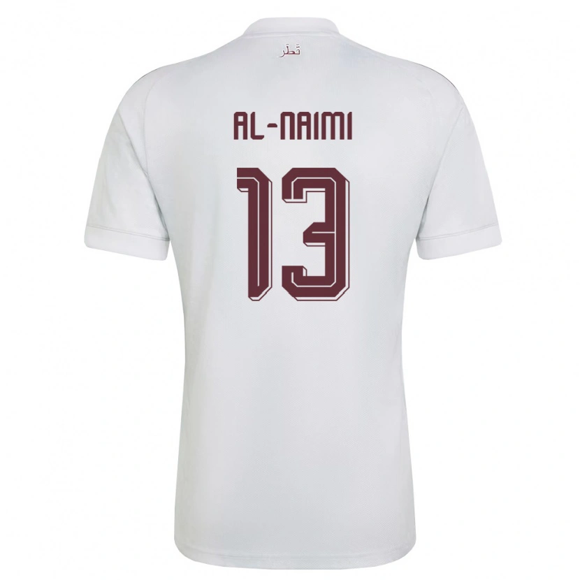 Danxen Mujer Camiseta Catar Zahra Al Naimi #13 Blanco Borgoña 2ª Equipación 26-28 La Camisa México