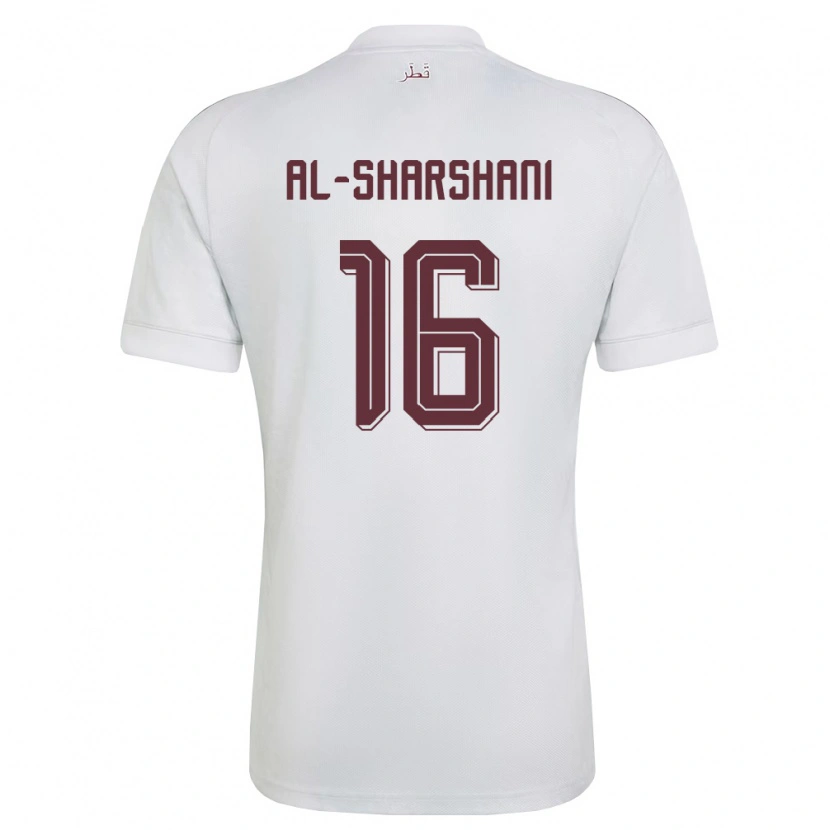 Danxen Mujer Camiseta Catar Jassem Al-Sharshani #16 Blanco Borgoña 2ª Equipación 26-28 La Camisa México