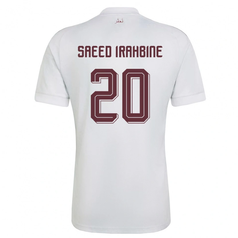 Danxen Mujer Camiseta Catar Faissal Irahbine #20 Blanco Borgoña 2ª Equipación 26-28 La Camisa México