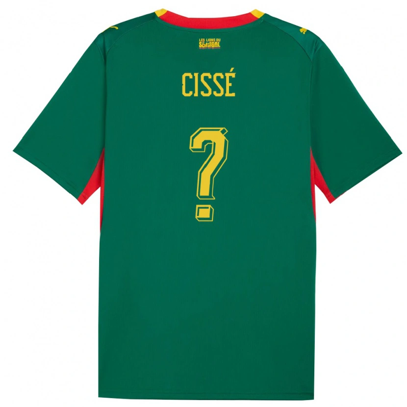 Danxen Mujer Camiseta Senegal Mbaye Cissé #0 Verde Amarillo Rojo 2ª Equipación 26-28 La Camisa México