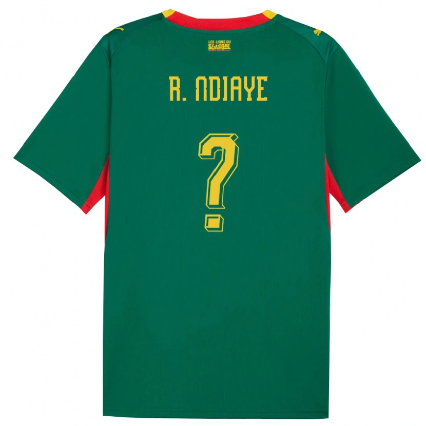 Danxen Mujer Camiseta Senegal Rassoul Ndiaye #0 Verde Amarillo Rojo 2ª Equipación 26-28 La Camisa México