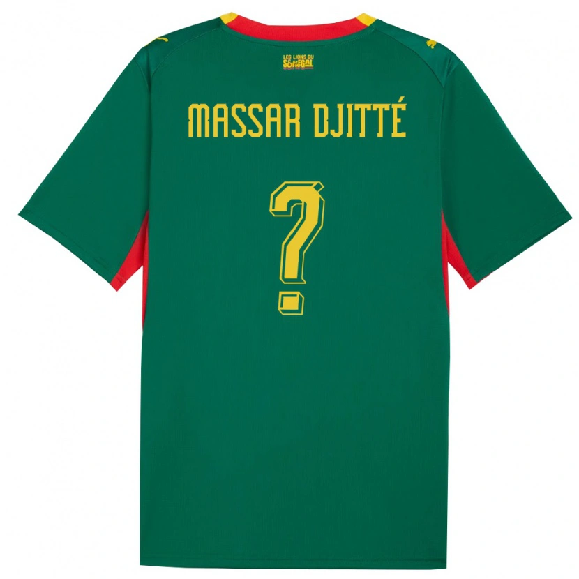 Danxen Mujer Camiseta Senegal Pape Massar Djitté #0 Verde Amarillo Rojo 2ª Equipación 26-28 La Camisa México