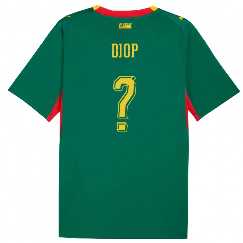 Danxen Mujer Camiseta Senegal Maguette Diop #0 Verde Amarillo Rojo 2ª Equipación 26-28 La Camisa México