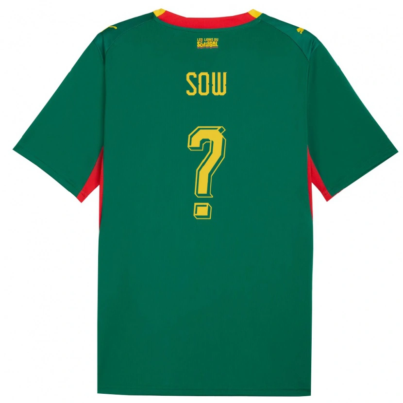 Danxen Mujer Camiseta Senegal Ibrahima Sow #0 Verde Amarillo Rojo 2ª Equipación 26-28 La Camisa México
