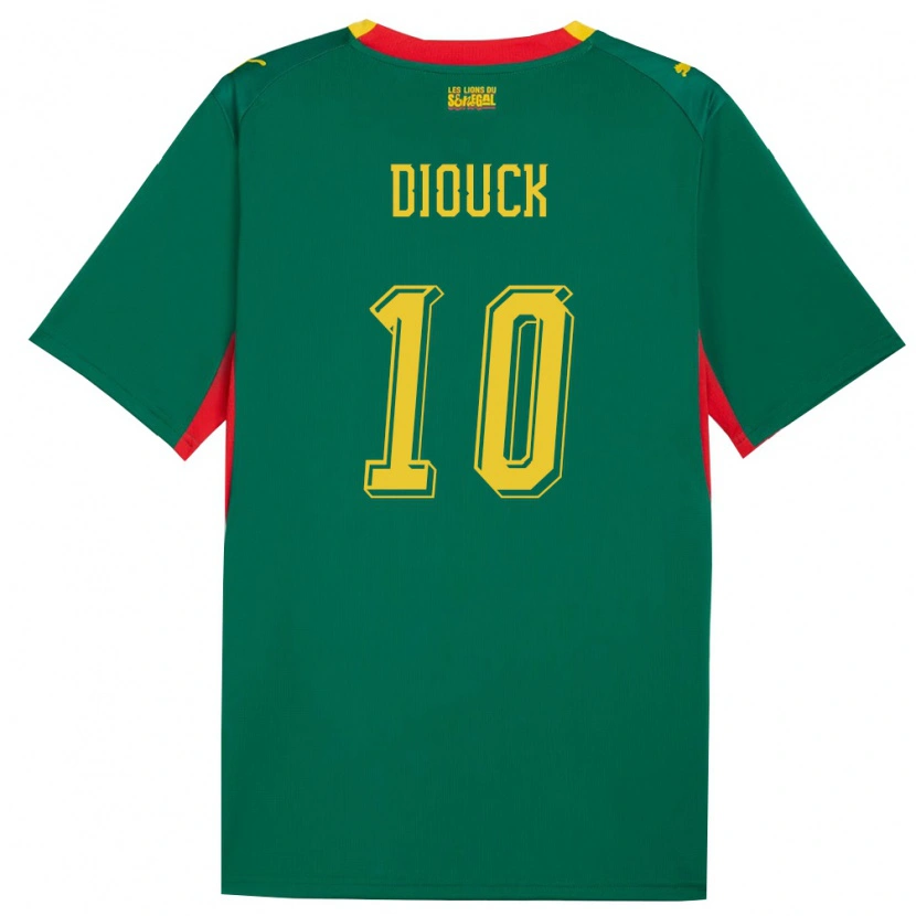 Danxen Mujer Camiseta Senegal Seydi Diouck #10 Verde Amarillo Rojo 2ª Equipación 26-28 La Camisa México
