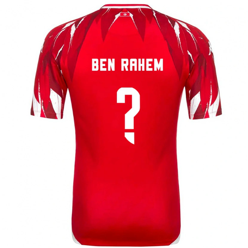 Danxen Mujer Camiseta Túnez Farès Ben Rahem #0 Rojo Blanco 2ª Equipación 26-28 La Camisa México
