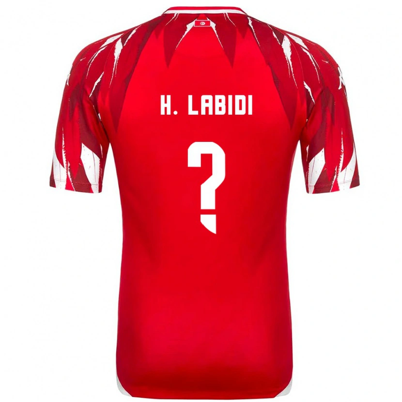 Danxen Mujer Camiseta Túnez Hamdi Labidi #0 Rojo Blanco 2ª Equipación 26-28 La Camisa México