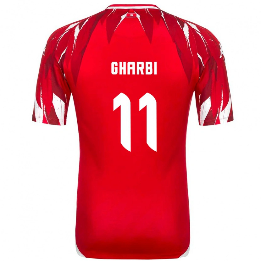 Danxen Mujer Camiseta Túnez Ismaël Gharbi #11 Rojo Blanco 2ª Equipación 26-28 La Camisa México
