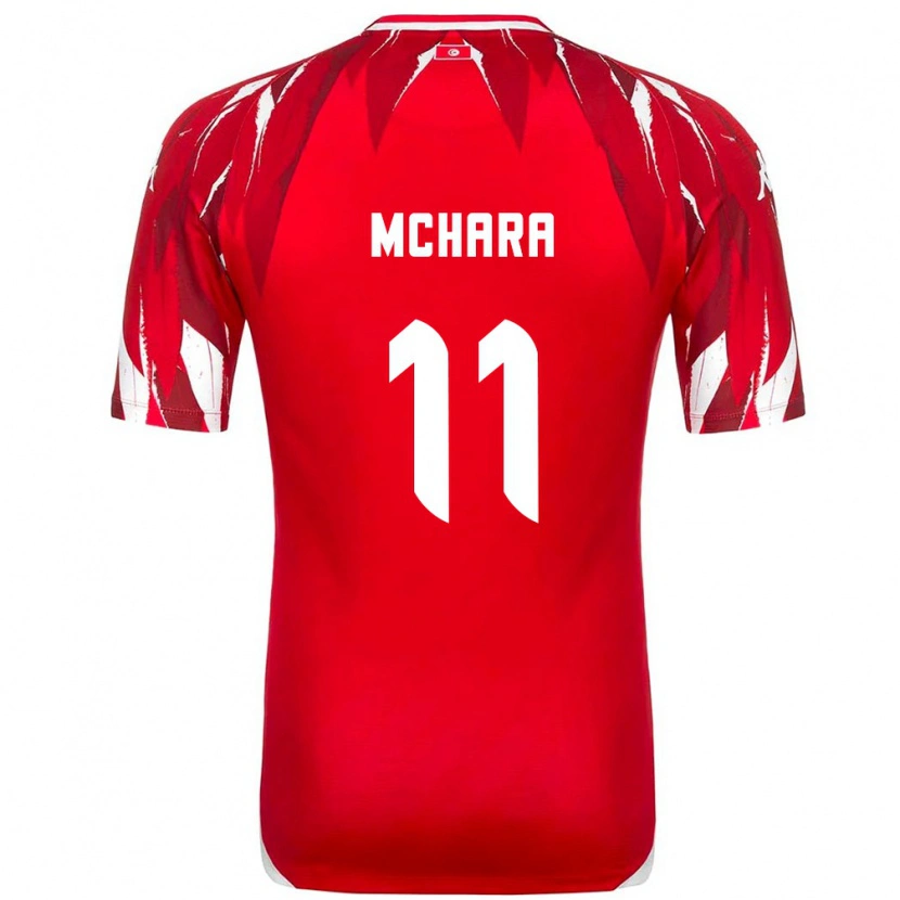 Danxen Mujer Camiseta Túnez Imen Mchara #11 Rojo Blanco 2ª Equipación 26-28 La Camisa México