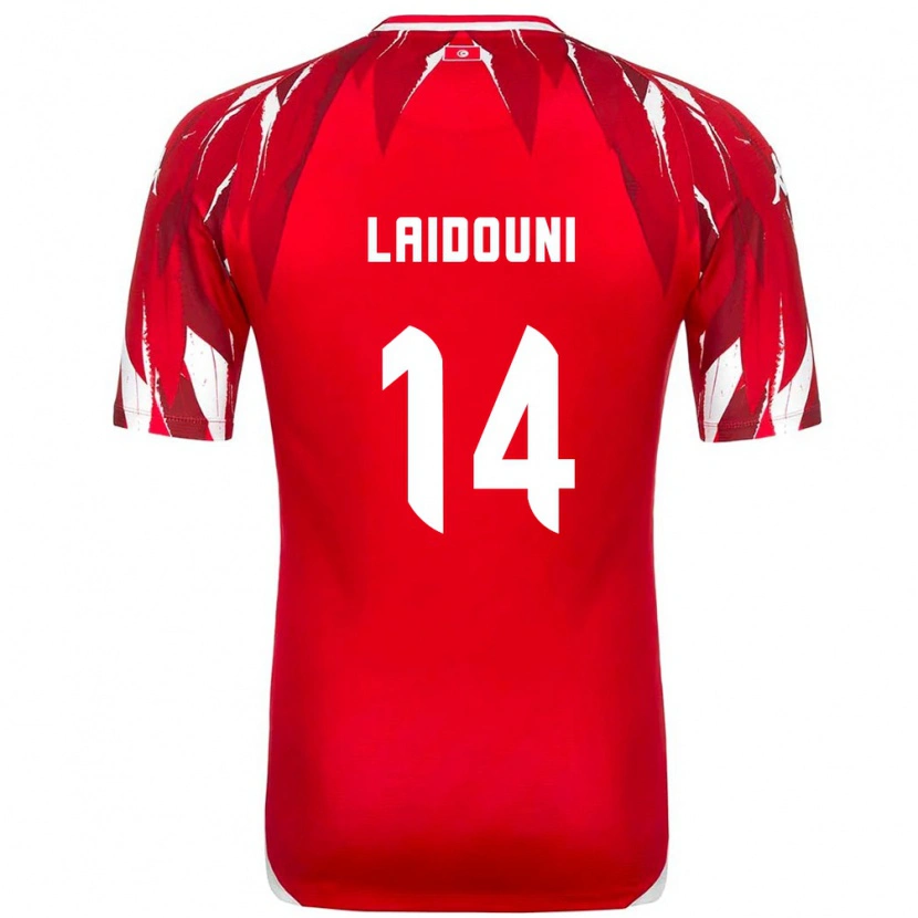 Danxen Mujer Camiseta Túnez Aissa Laidouni #14 Rojo Blanco 2ª Equipación 26-28 La Camisa México