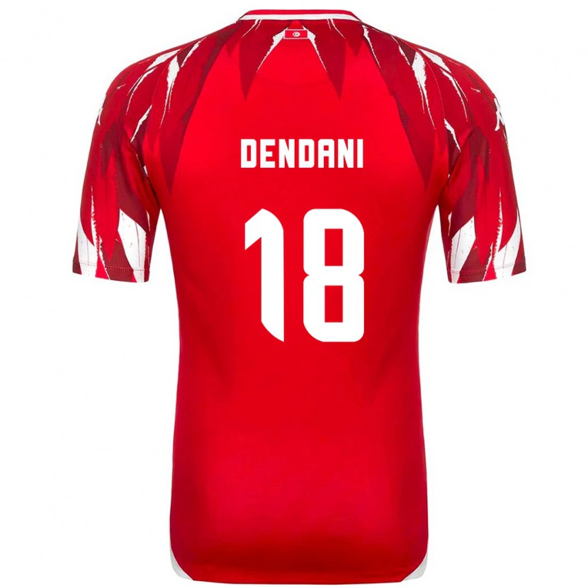 Danxen Mujer Camiseta Túnez Nacim Dendani #18 Rojo Blanco 2ª Equipación 26-28 La Camisa México
