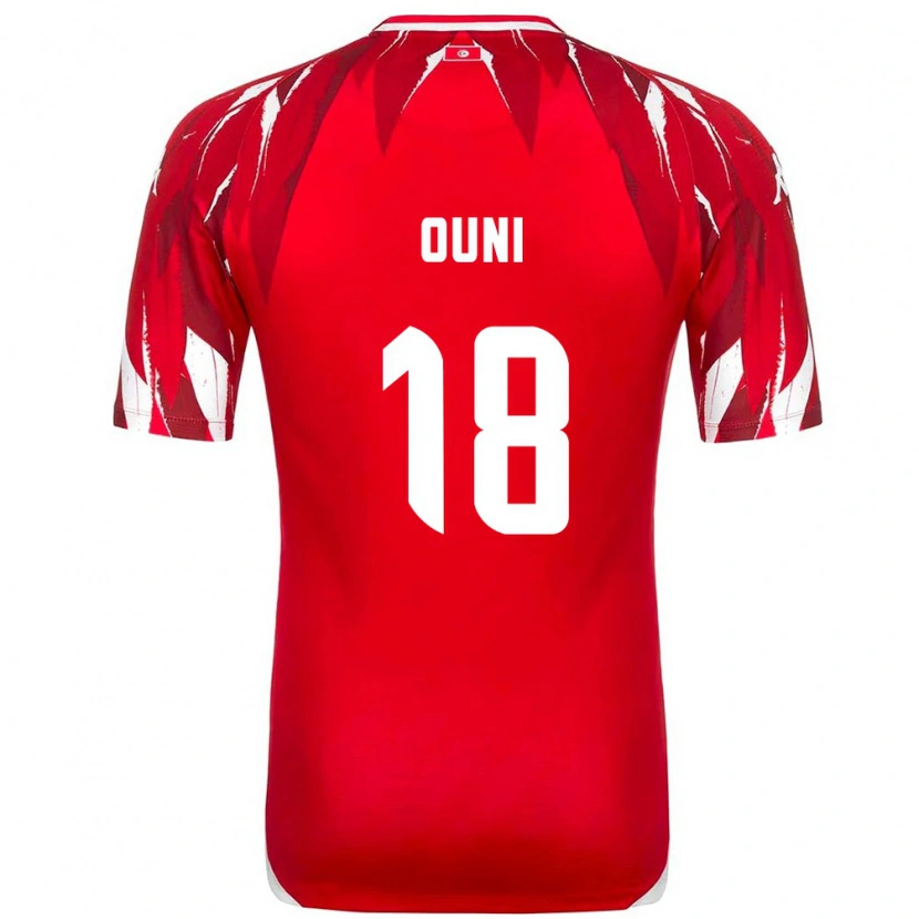 Danxen Mujer Camiseta Túnez Samia Ouni #18 Rojo Blanco 2ª Equipación 26-28 La Camisa México