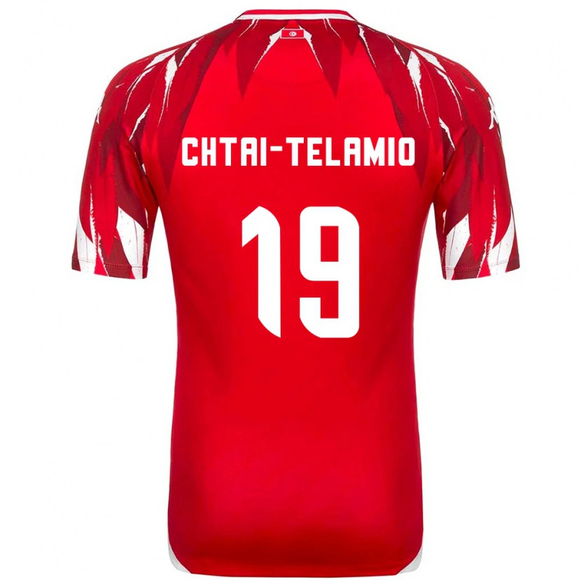 Danxen Mujer Camiseta Túnez Zayon Chtaï-Telamio #19 Rojo Blanco 2ª Equipación 26-28 La Camisa México