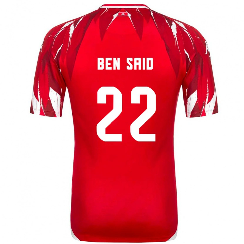 Danxen Mujer Camiseta Túnez Bechir Ben Said #22 Rojo Blanco 2ª Equipación 26-28 La Camisa México
