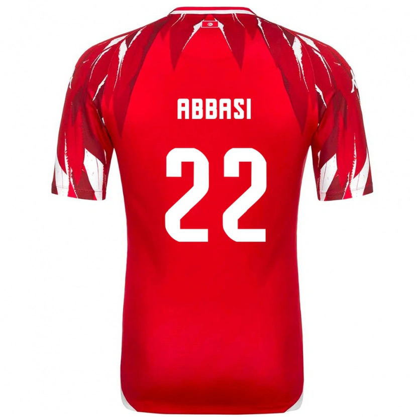 Danxen Mujer Camiseta Túnez Bechir Abbasi #22 Rojo Blanco 2ª Equipación 26-28 La Camisa México