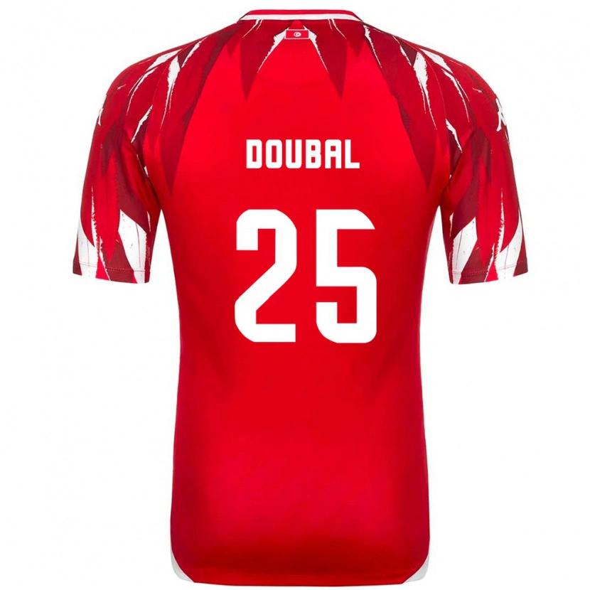 Danxen Mujer Camiseta Túnez Anis Doubal #25 Rojo Blanco 2ª Equipación 26-28 La Camisa México