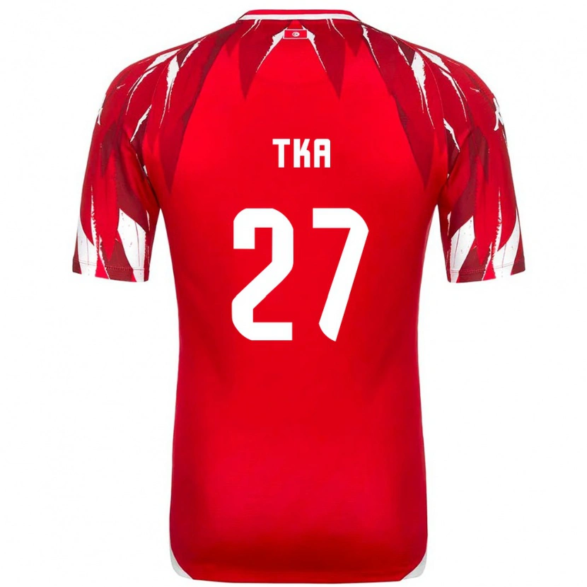 Danxen Mujer Camiseta Túnez Houssem Tka #27 Rojo Blanco 2ª Equipación 26-28 La Camisa México