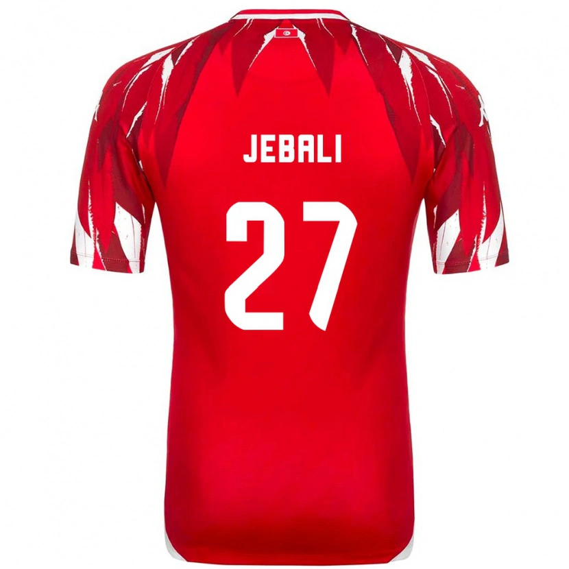 Danxen Mujer Camiseta Túnez Issam Jebali #27 Rojo Blanco 2ª Equipación 26-28 La Camisa México