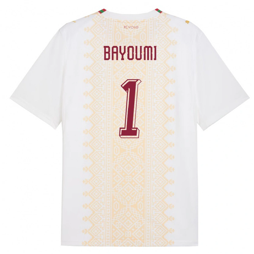 Danxen Mujer Camiseta Marruecos Gibril Bayoumi #1 Blanco Oro Rojo 2ª Equipación 26-28 La Camisa México