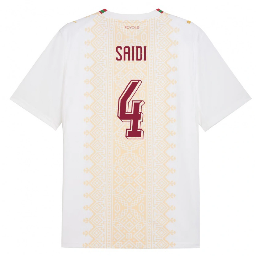 Danxen Mujer Camiseta Marruecos Obaid Saidi #4 Blanco Oro Rojo 2ª Equipación 26-28 La Camisa México