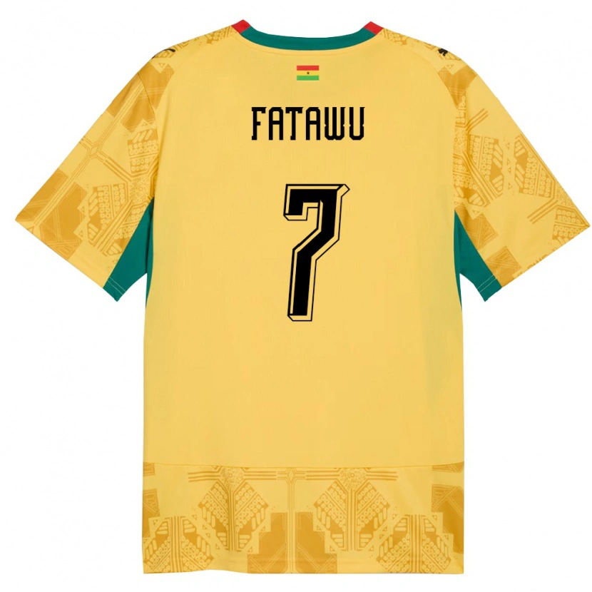 Danxen Mujer Camiseta Ghana Abdul Fatawu #7 Amarillo Rojo Negro 2ª Equipación 26-28 La Camisa México