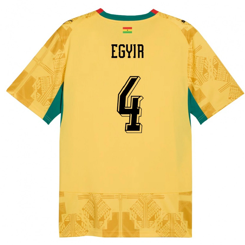Danxen Mujer Camiseta Ghana Janet Egyir #4 Amarillo Rojo Negro 2ª Equipación 26-28 La Camisa México
