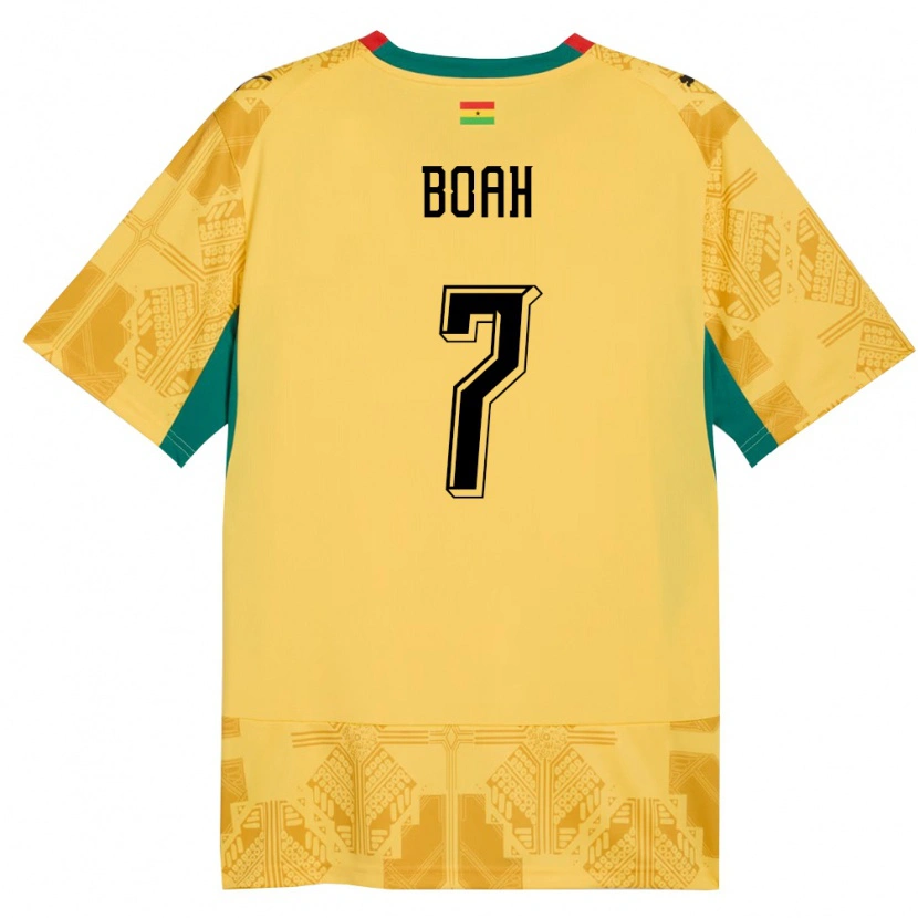 Danxen Mujer Camiseta Ghana Collins Boah #7 Amarillo Rojo Negro 2ª Equipación 26-28 La Camisa México