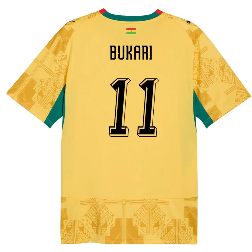 Danxen Mujer Camiseta Ghana Osman Bukari #11 Amarillo Rojo Negro 2ª Equipación 26-28 La Camisa México