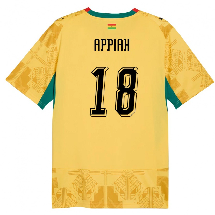 Danxen Mujer Camiseta Ghana Veronica Appiah #18 Amarillo Rojo Negro 2ª Equipación 26-28 La Camisa México