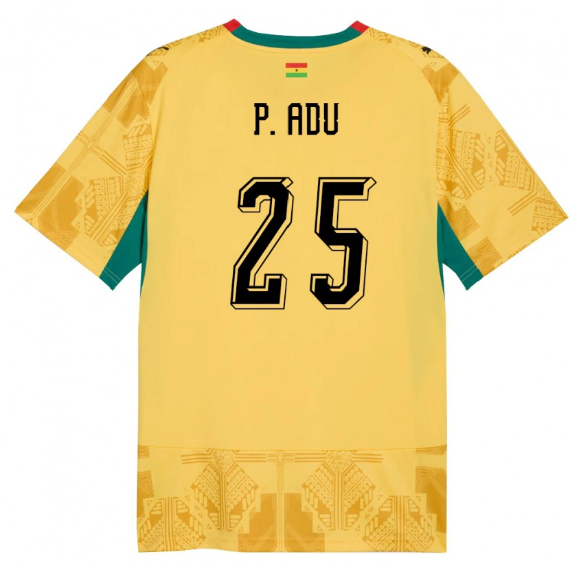 Danxen Mujer Camiseta Ghana Prince Adu #25 Amarillo Rojo Negro 2ª Equipación 26-28 La Camisa México