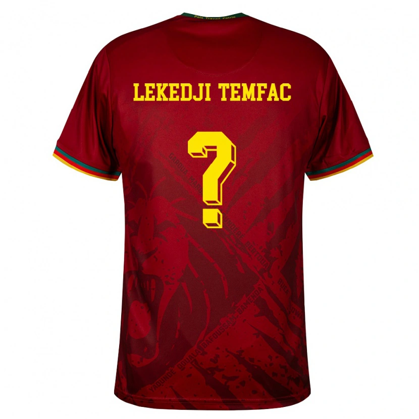 Danxen Mujer Camiseta Camerún Miguel Lekedji Temfac #0 Rojo Oscuro Verde Amarillo 2ª Equipación 26-28 La Camisa México