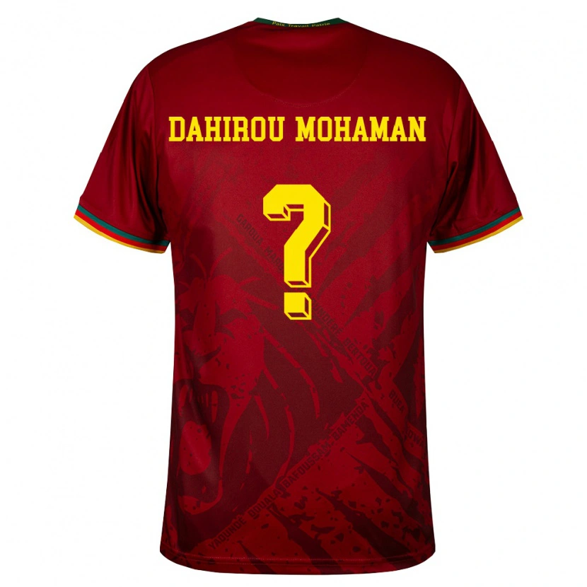 Danxen Mujer Camiseta Camerún Nourou Dahirou Mohaman #0 Rojo Oscuro Verde Amarillo 2ª Equipación 26-28 La Camisa México