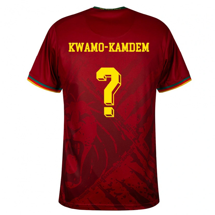Danxen Mujer Camiseta Camerún Jerome Noel Kwamo-Kamdem #0 Rojo Oscuro Verde Amarillo 2ª Equipación 26-28 La Camisa México