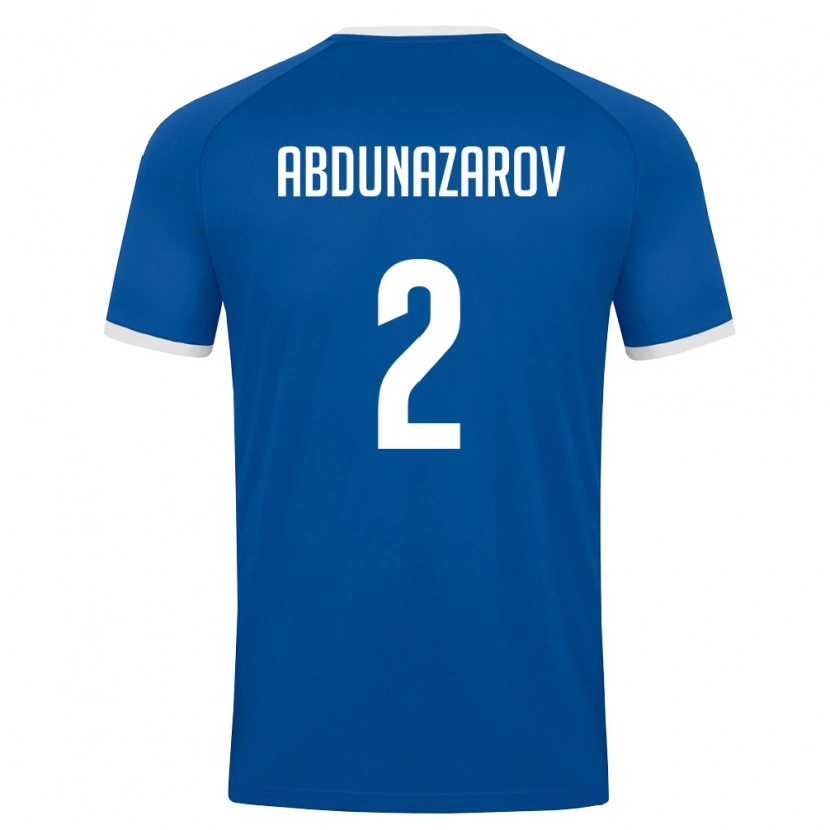 Danxen Niño Camiseta Uzbekistán Diyorbek Abdunazarov #2 Azul Real Blanco 1ª Equipación 26-28 La Camisa México