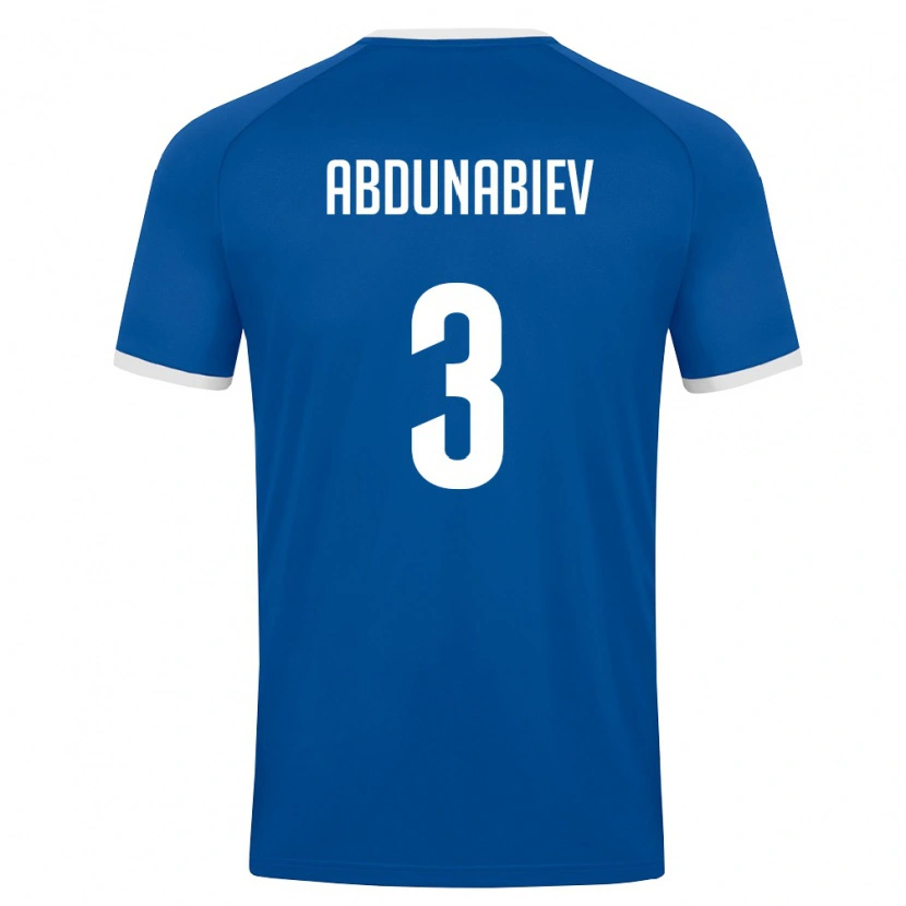Danxen Niño Camiseta Uzbekistán Adis Abdunabiev #3 Azul Real Blanco 1ª Equipación 26-28 La Camisa México
