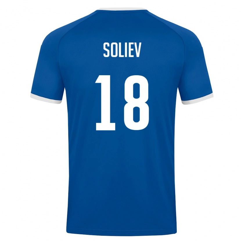 Danxen Niño Camiseta Uzbekistán Abdulvosid Soliev #18 Azul Real Blanco 1ª Equipación 26-28 La Camisa México