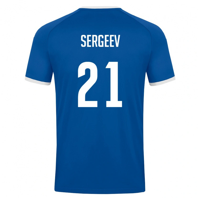Danxen Niño Camiseta Uzbekistán Igor Sergeev #21 Azul Real Blanco 1ª Equipación 26-28 La Camisa México