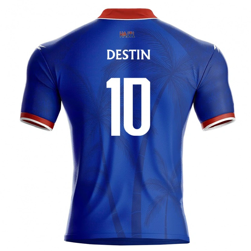 Danxen Niño Camiseta Haití Bryan Destin #10 Azul Rojo Blanco 1ª Equipación 26-28 La Camisa México