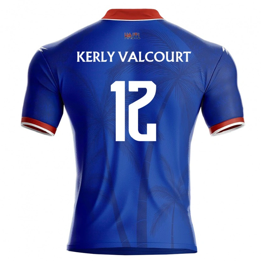 Danxen Niño Camiseta Haití Richie Kerly Valcourt #12 Azul Rojo Blanco 1ª Equipación 26-28 La Camisa México