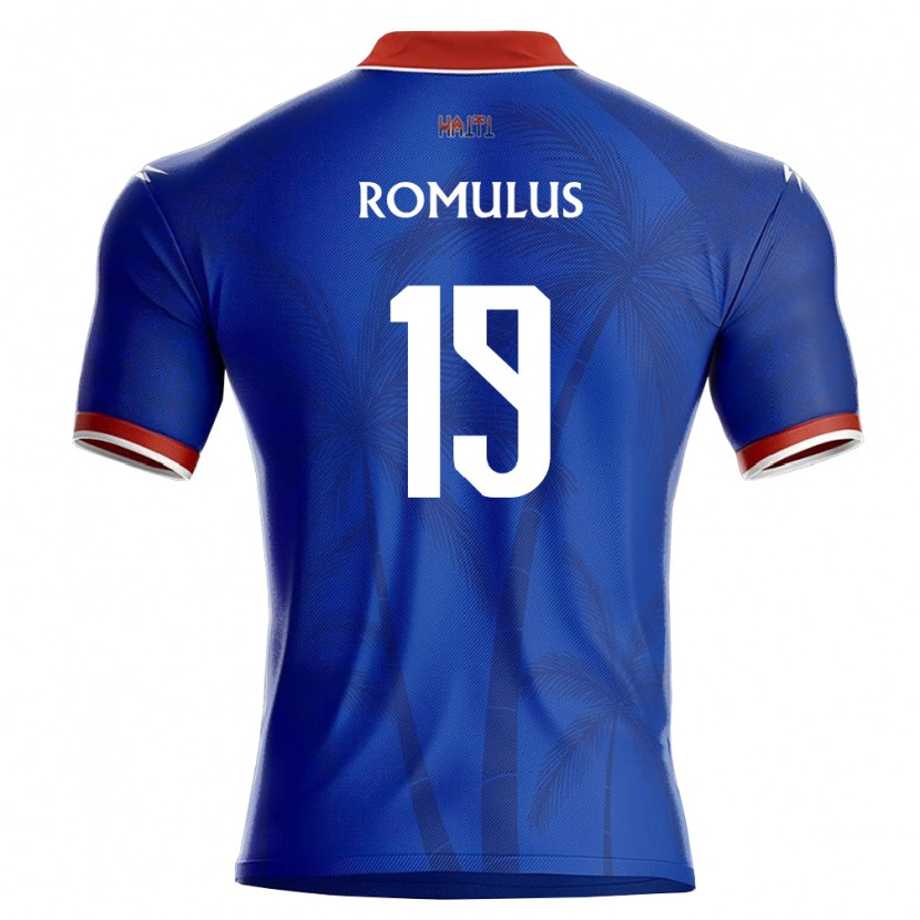Danxen Niño Camiseta Haití Kervens Romulus #19 Azul Rojo Blanco 1ª Equipación 26-28 La Camisa México