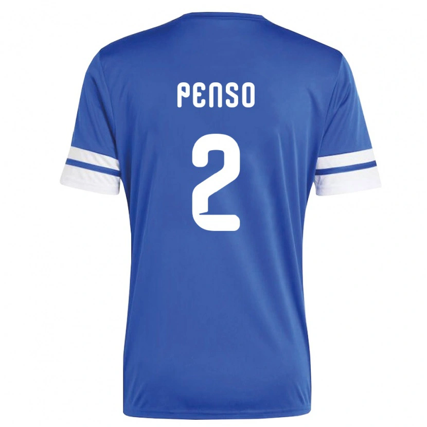 Danxen Niño Camiseta Curazao Kyano Penso #2 Marino Blanco 1ª Equipación 26-28 La Camisa México